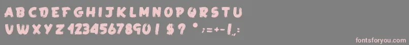 フォントLaKameALeon – 灰色の背景にピンクのフォント