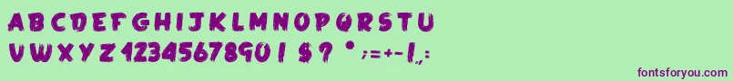 LaKameALeon Font – Purple Fonts on Green Background