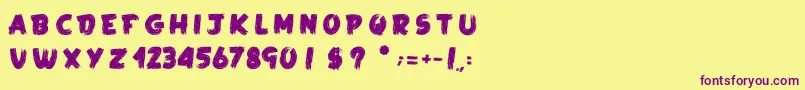 LaKameALeon Font – Purple Fonts on Yellow Background