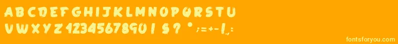 フォントLaKameALeon – オレンジの背景に黄色の文字