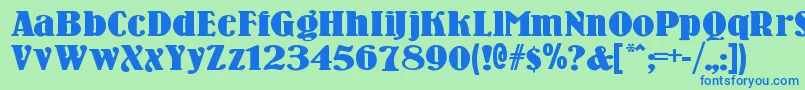 Woodenni Font – Blue Fonts on Green Background