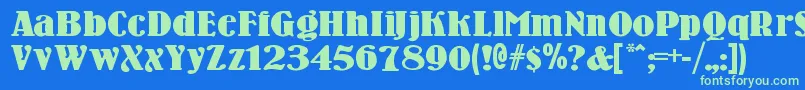 Woodenni Font – Green Fonts on Blue Background