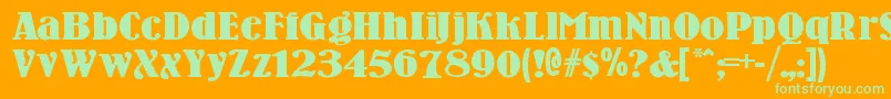 Woodenni Font – Green Fonts on Orange Background