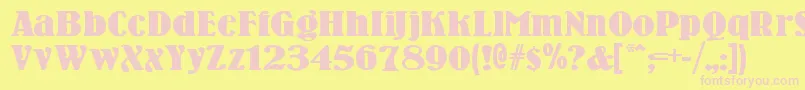 Woodenni Font – Pink Fonts on Yellow Background