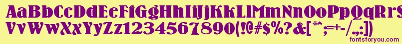 Woodenni Font – Purple Fonts on Yellow Background