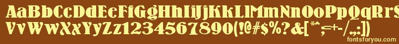 Woodenni Font – Yellow Fonts on Brown Background