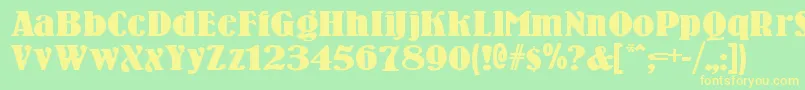 Woodenni Font – Yellow Fonts on Green Background