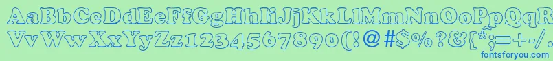 CocosoutlinedbNormal Font – Blue Fonts on Green Background