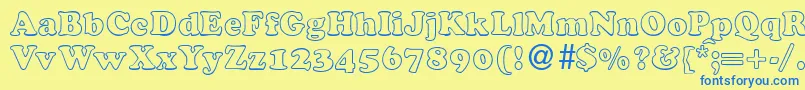 CocosoutlinedbNormal Font – Blue Fonts on Yellow Background