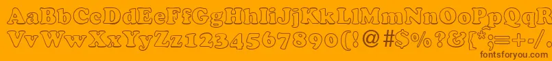 CocosoutlinedbNormal Font – Brown Fonts on Orange Background