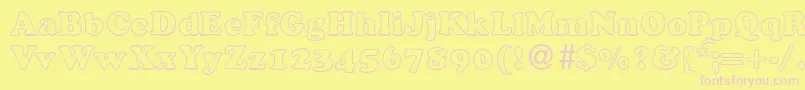 CocosoutlinedbNormal Font – Pink Fonts on Yellow Background