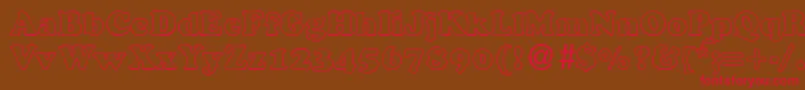 CocosoutlinedbNormal Font – Red Fonts on Brown Background