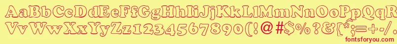 CocosoutlinedbNormal Font – Red Fonts on Yellow Background