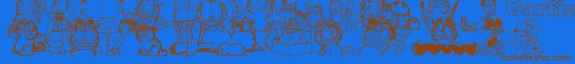 Garfield-fontti – ruskeat fontit sinisellä taustalla