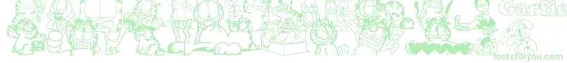 Fonte Garfield – fontes verdes em um fundo branco