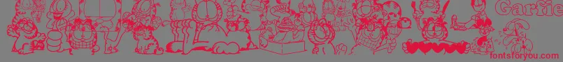 Garfield Font – Red Fonts on Gray Background