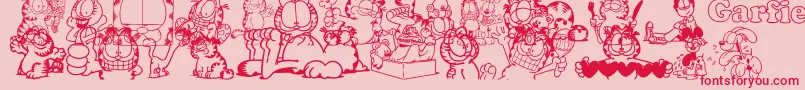 Garfield Font – Red Fonts on Pink Background