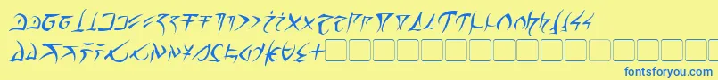 BarazhadItalic Font – Blue Fonts on Yellow Background