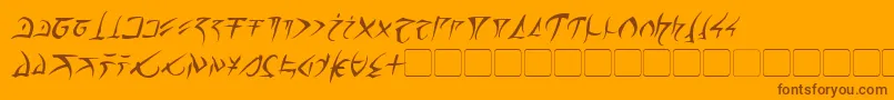 Weitere Informationen zur BarazhadItalic-Schriftart BarazhadItalic-Schriftart – Braune Schriften auf orangefarbenem Hintergrund
