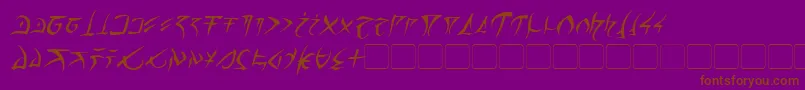 BarazhadItalic-Schriftart – Braune Schriften auf violettem Hintergrund