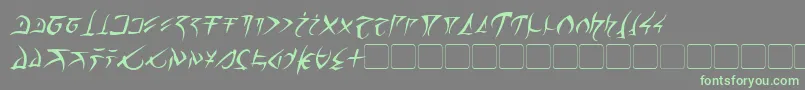 BarazhadItalic-Schriftart – Grüne Schriften auf grauem Hintergrund