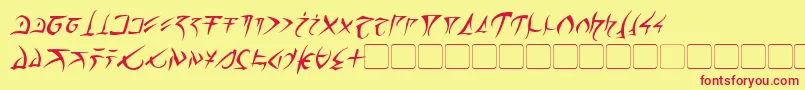 BarazhadItalic Font – Red Fonts on Yellow Background