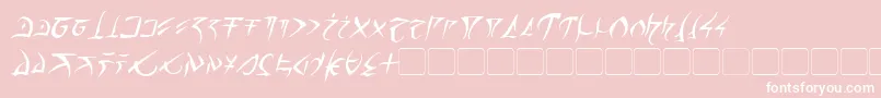 Fonte BarazhadItalic – fontes brancas em um fundo rosa