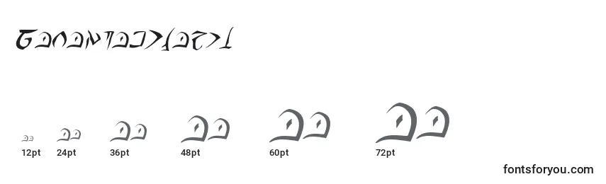 Размеры шрифта BarazhadItalic