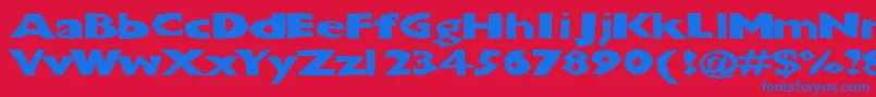 Chunbxd Font – Blue Fonts on Red Background