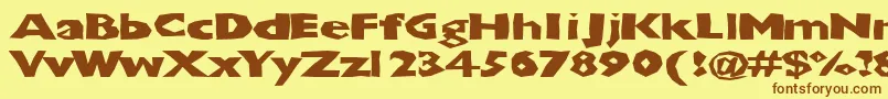 Chunbxd Font – Brown Fonts on Yellow Background