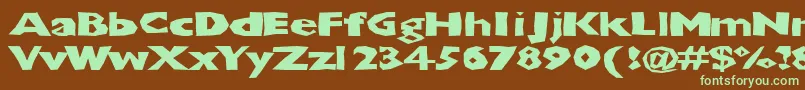 Chunbxd Font – Green Fonts on Brown Background