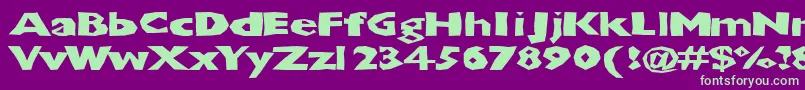 Chunbxd Font – Green Fonts on Purple Background