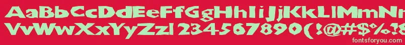 Chunbxd Font – Green Fonts on Red Background