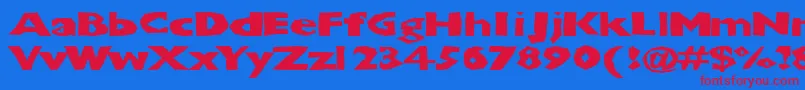 Chunbxd Font – Red Fonts on Blue Background