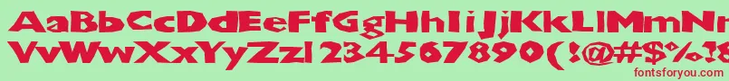 Chunbxd Font – Red Fonts on Green Background