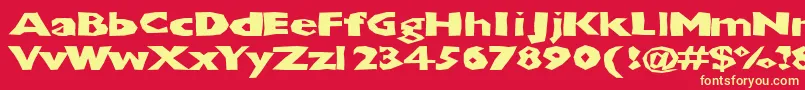 Chunbxd Font – Yellow Fonts on Red Background