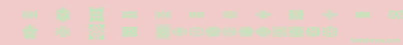 Prtornament3 Font – Green Fonts on Pink Background