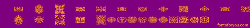 Prtornament3 Font – Orange Fonts on Purple Background