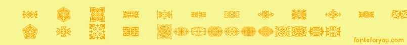 Prtornament3 Font – Orange Fonts on Yellow Background