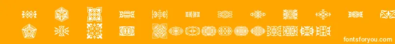 Prtornament3 Font – White Fonts on Orange Background