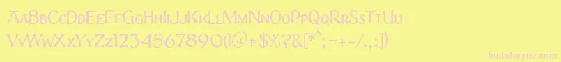 フォントSerifico12Db – ピンクのフォント、黄色の背景