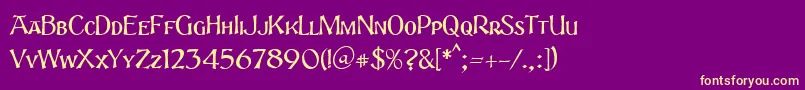 Serifico12Db Font – Yellow Fonts on Purple Background