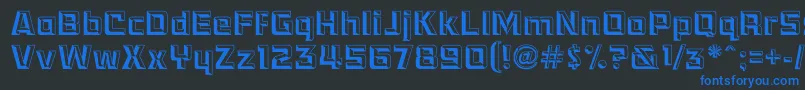 Race1EternalsChiseledNormal Font – Blue Fonts on Black Background