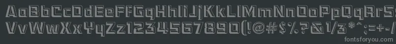 Race1EternalsChiseledNormal-Schriftart – Graue Schriften auf schwarzem Hintergrund
