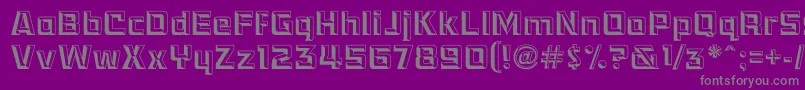 Lisätietoja Race1EternalsChiseledNormal-fontista Race1EternalsChiseledNormal-fontti – harmaat kirjasimet violetilla taustalla