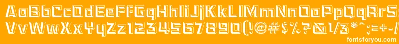 Race1EternalsChiseledNormal Font – White Fonts on Orange Background