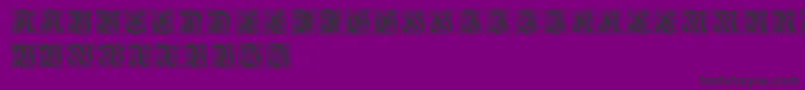 KanzleiInitialen Font – Black Fonts on Purple Background