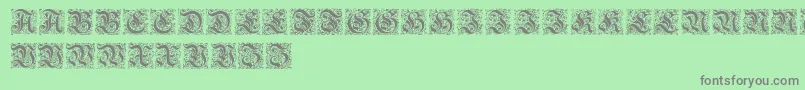 フォントKanzleiInitialen – 緑の背景に灰色の文字
