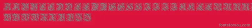 フォントKanzleiInitialen – 赤い背景に灰色の文字