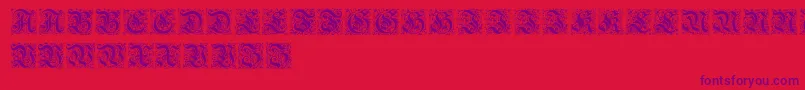 KanzleiInitialen Font – Purple Fonts on Red Background